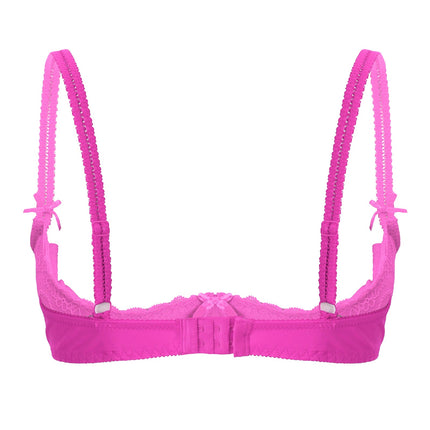 Lace Underwire Half-Cup Push-Up Bra