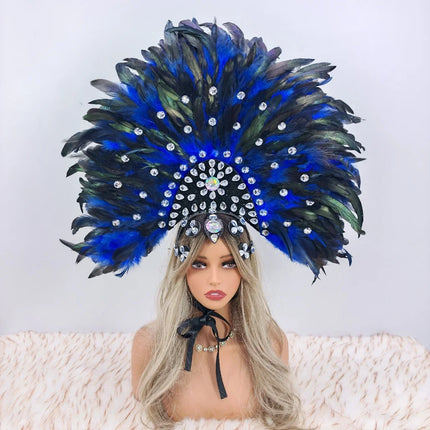 Carnival-Themed Artificial Feather Headdress & Cosplay Crown Prop