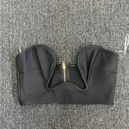 Sweetheart Neck Bandage Crop Top