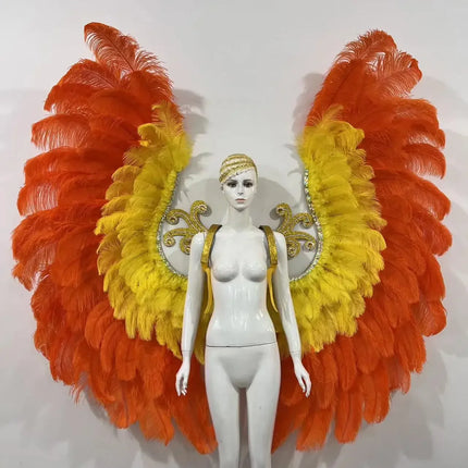 The Stardust Phoenix Wings – Deluxe Feathered Samba Backpiece & Stage Wings