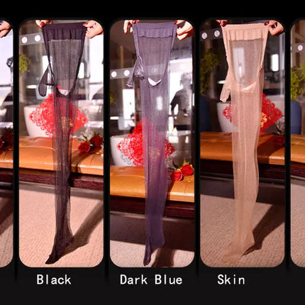 Oil Glossy Sheer High-Stretch Pantyhose Tights Satin Smooth Hosiery