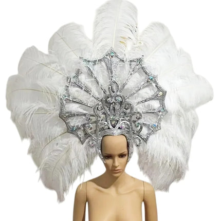 FASHIONABLE AND EXQUISITE HEADDRESS FEATHERS SAMBA DANCE CARNIVAL HALLOWEEN PARTY LATIN DANCE BAR PERFORMANCE HAT MASQUERADE