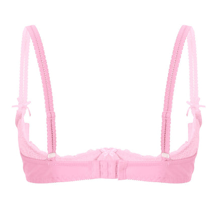 Lace Underwire Half-Cup Push-Up Bra