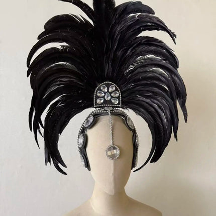 The Stardust Samba Enchantment – Exquisite Feathered Dance & Stage Headdress