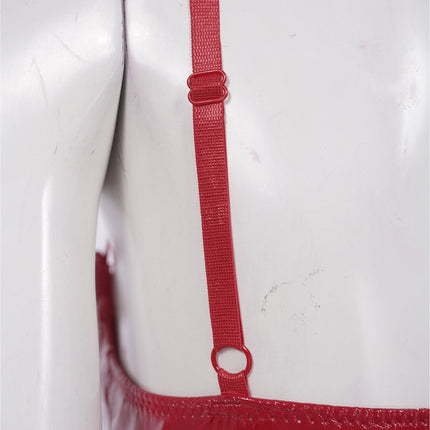 Patent Leather Underwired Open-Cup Bra