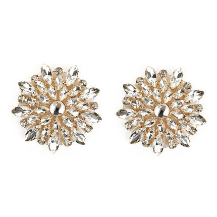 Sparkly Rhinestone Flower Burst Reusable Nipple Pasties Self-Adhesive Covers