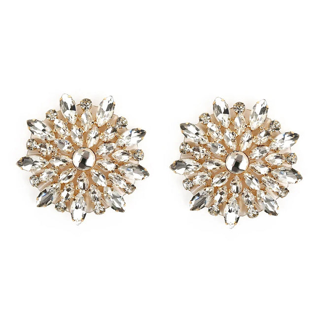 Sparkly Rhinestone Flower Burst Reusable Nipple Pasties Self-Adhesive Covers