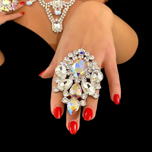 Exaggerated Rhinestone Ring