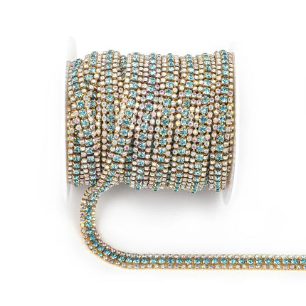 The Stardust Triple Crown – 3-Row Glass Crystal Rhinestone Cup Chain Trim