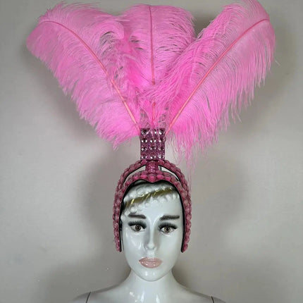The Stardust Azure Sovereign – Royal Blue Feather Samba Carnival Headdress