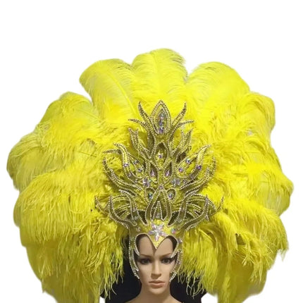 FASHIONABLE AND EXQUISITE HEADDRESS FEATHERS SAMBA DANCE CARNIVAL HALLOWEEN PARTY LATIN DANCE BAR PERFORMANCE HAT MASQUERADE