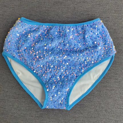 High-Waist Sequined Disco Briefs & Stage Performance Hot Pants