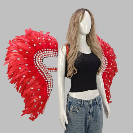 Artisanal Feather Angel Wings Statement Backpiece Runway & Carnival Costume Prop