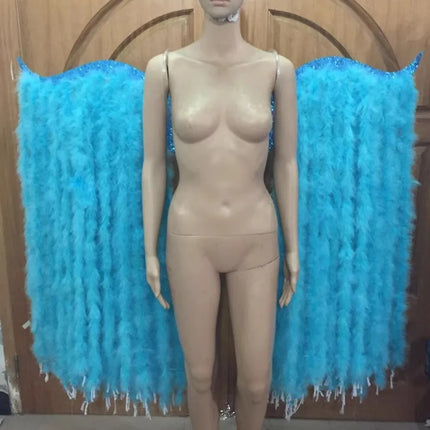 Large Feather Wing Backpiece with Shoulder Straps