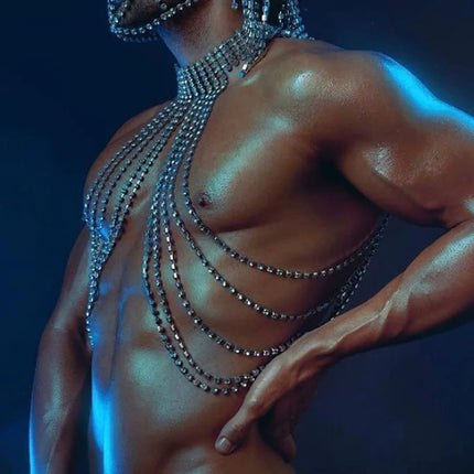 Dazzling Crystal Neck-to-Waist Chest Chain & Lumbar Body Jewelry