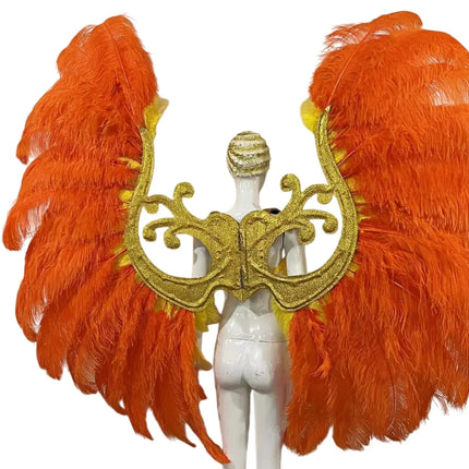 The Stardust Phoenix Wings – Deluxe Feathered Samba Backpiece & Stage Wings
