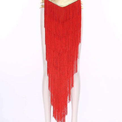 Women Cleopatra Egyptian Queen Cosplay Costume Belly Dancing Indian Dance Tassel Skirt Built-in Briefs for Halloween Carnival