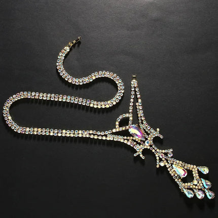 Dazzling Crystal Belly Dance Necklace & Statement Stage Performance Jewelry