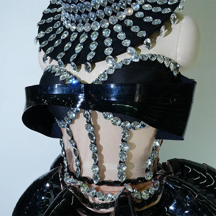 The Stardust Midnight Cabaret Cage Set – Luxury Rhinestone Showgirl Costume
