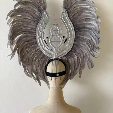 The Stardust Aurora Feather Headdress – Light Purple Cabaret & Carnival Crown