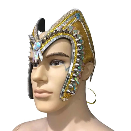 The Stardust Empress – Deluxe Feathered Samba & Carnival Crown