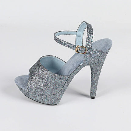 The Stardust Velvet Siren Stiletto – Luxury 13cm Platform Sandal