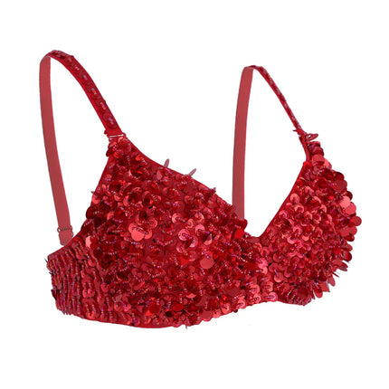 The Stardust Prism Sirena – Sequined & Looped Beading Padded Push-Up Bra Top