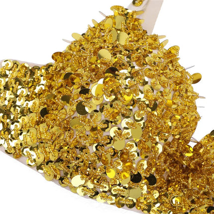 The Stardust Prism Sirena – Sequined & Looped Beading Padded Push-Up Bra Top