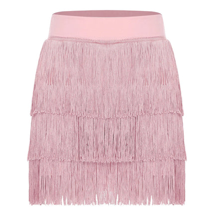 The Stardust Havana Fringe Skirt – High-Waist Tiered Tassel Performance Skirt
