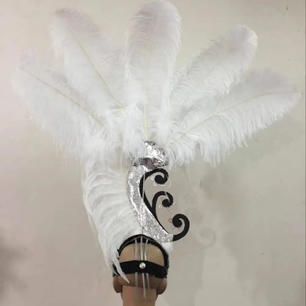 The Stardust Royal Plume – Feathered Carnival & Cabaret Stage Headdress
