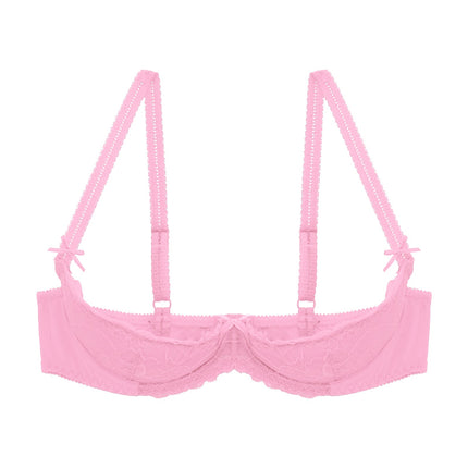 Lace Underwire Half-Cup Push-Up Bra