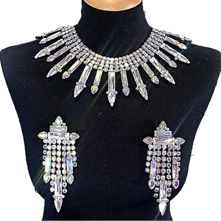 Rhinestone Necklace & Earring Set