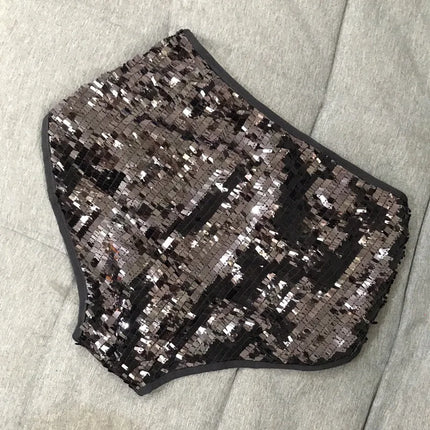 High-Waist Sequin Sparkle Dance Shorts Stage Performance Hot Pants