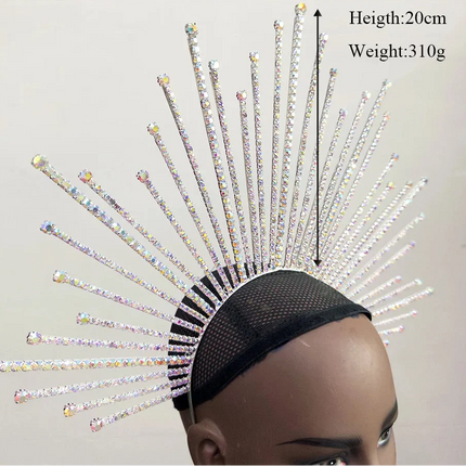 Rhinestone Sunburst Headpiece & Earring Set