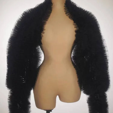 Silver Mirror Asymmetrical Bodysuit, Sculpted Captain Hat & Puffer Bolero Coat 3-Piece Stage Costume Set