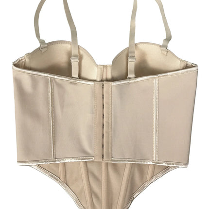 Pearl Embroidered Bustier Corset Crop Top High Street Evening Bralette