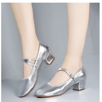 The Stardust Carousel Mary Jane – Classic Low-Heel Dance Pump
