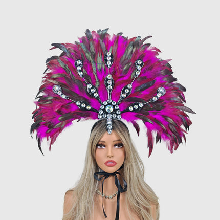 Carnival-Themed Artificial Feather Headdress & Cosplay Crown Prop