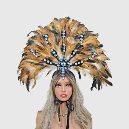 Carnival-Themed Artificial Feather Headdress & Cosplay Crown Prop