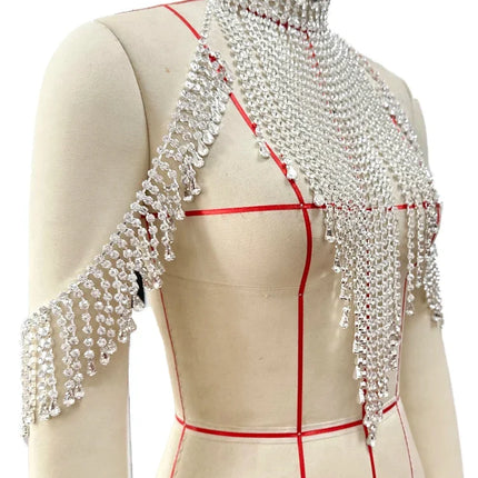 Crystal Necklace Shoulder Tassel Body Jewelry