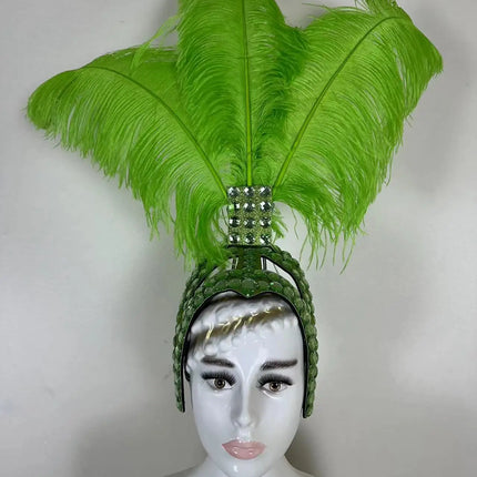The Stardust Azure Sovereign – Royal Blue Feather Samba Carnival Headdress