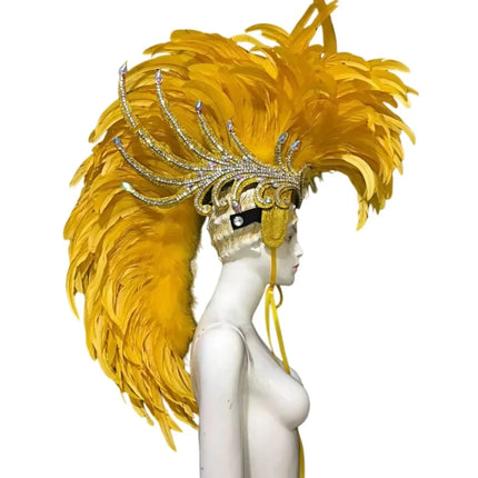 The Stardust Dynasty – Majestic Velvet & Feather Samba Masquerade Crown