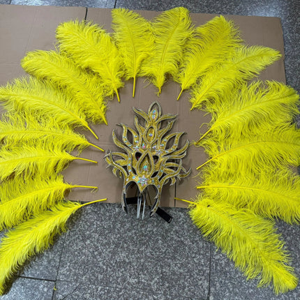 FASHIONABLE AND EXQUISITE HEADDRESS FEATHERS SAMBA DANCE CARNIVAL HALLOWEEN PARTY LATIN DANCE BAR PERFORMANCE HAT MASQUERADE
