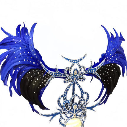 Feather headdress samba costume carnival halloween party bar performance hat makeup dance wings parade
