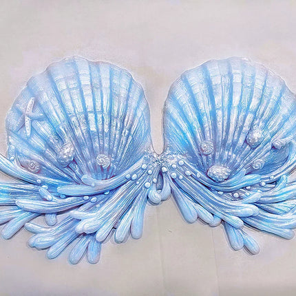 Realistic Woven Star Silicone Mermaid Bra Strapless Underwater Photoshoot Costume Top