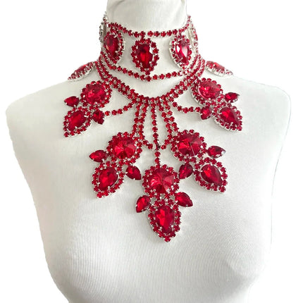 Large Crystal Drop Pendant Necklace
