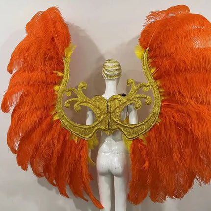 The Stardust Phoenix Wings – Deluxe Feathered Samba Backpiece & Stage Wings