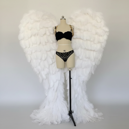 The Stardust Empress Royale – Deluxe Ostrich Feather Angel Wings Stage Performance Prop