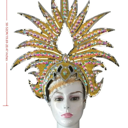 The Stardust Majestic Feather Crown – Carnival & Cabaret Stage Headdress