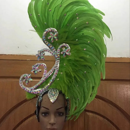 The Stardust Royal Plume – Feathered Carnival & Cabaret Stage Headdress